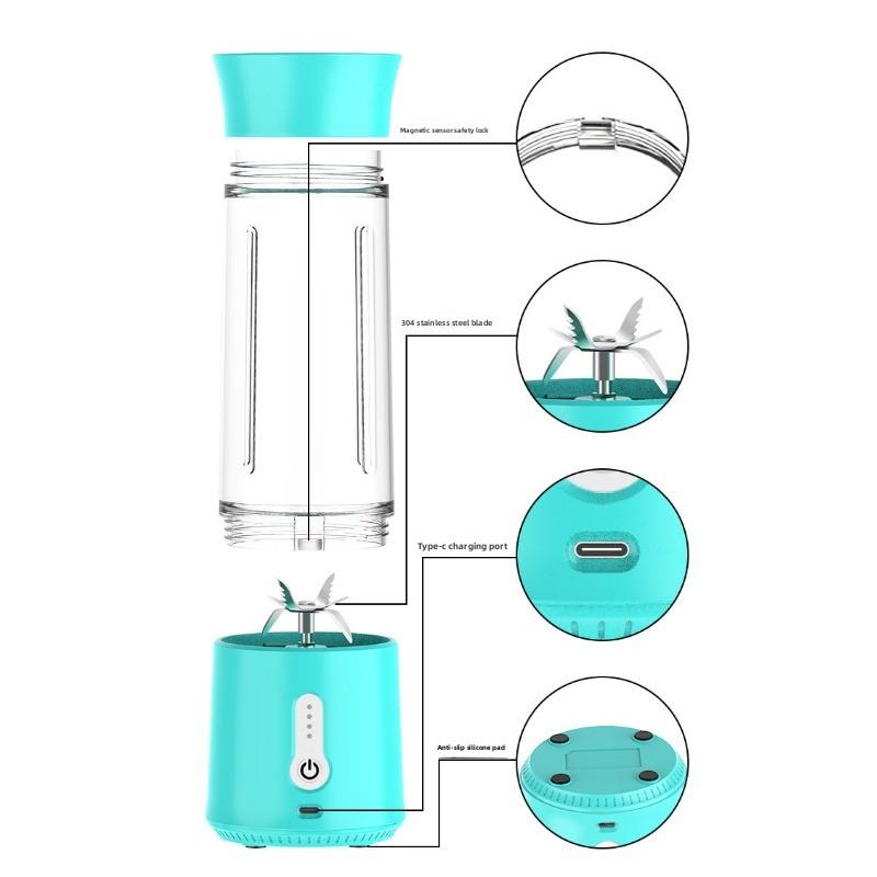 Portable Juice Cup Wireless Fruit Cooker Fruit and Vegetable Electric Juice Extractor Small Mini Juice Cup for Home Use