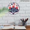 2D Flat, 1pc Round Aluminum Hanging Sign - 4th of July Patriotic Metal Wall Sign, "Happy Fourth of July" Star & Flag Design, Perfect for Indoor
