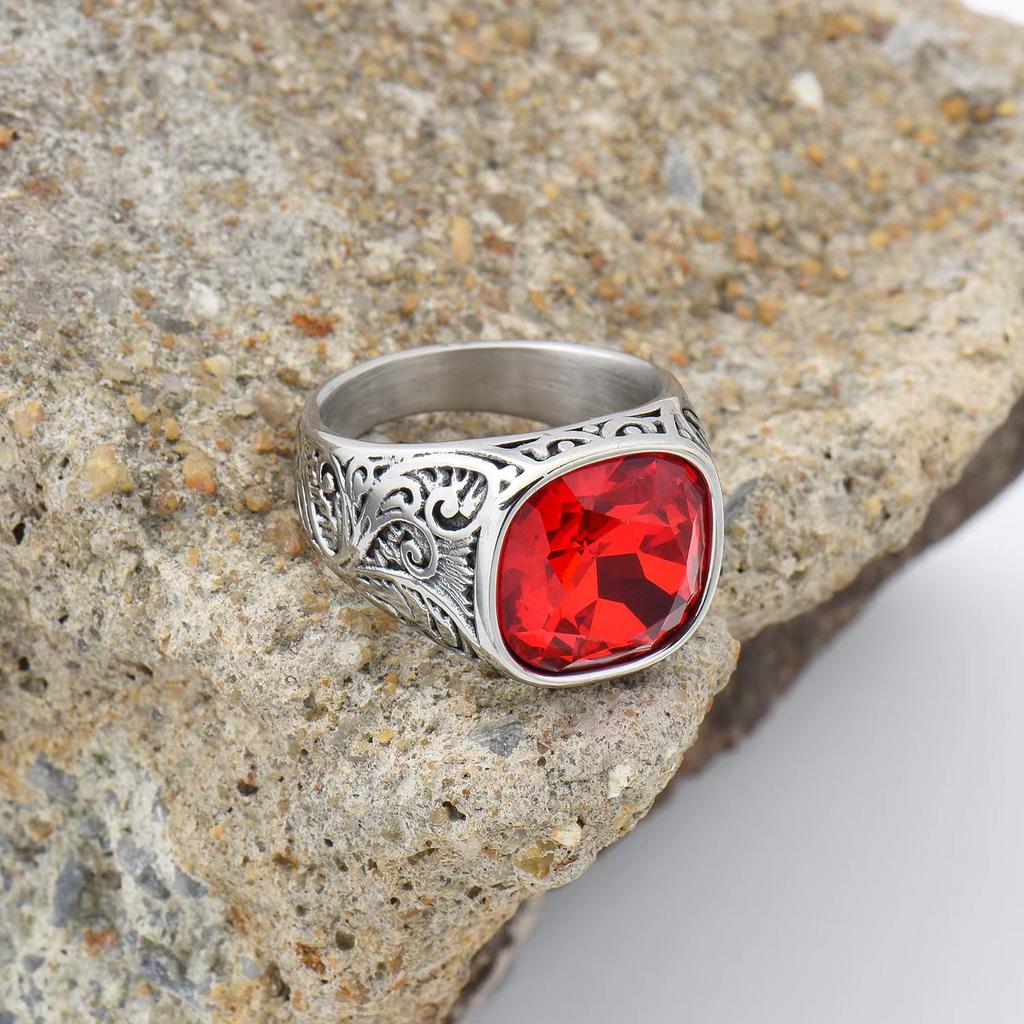 Hochwertige Herrenringe aus 316L Edelstahl im Mehrfarben-Zirkon-Stil