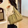 Casual Large Capacity Tote Bag Double Zipper Design Versatile Commuting Handbag  Travel