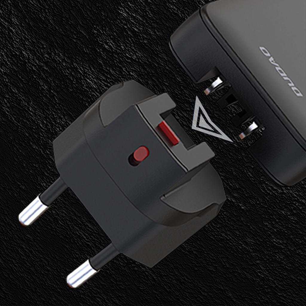 Ładowarka Sieciowa Podróżna Gan Dudao A65Q 65W Usb-A / Usb-C Pd Ultracienka Eu / Us - Czarna