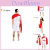 Elegant Unisex Halloween Costume Featuring Egyptian And Greek Inspired Red Cloak