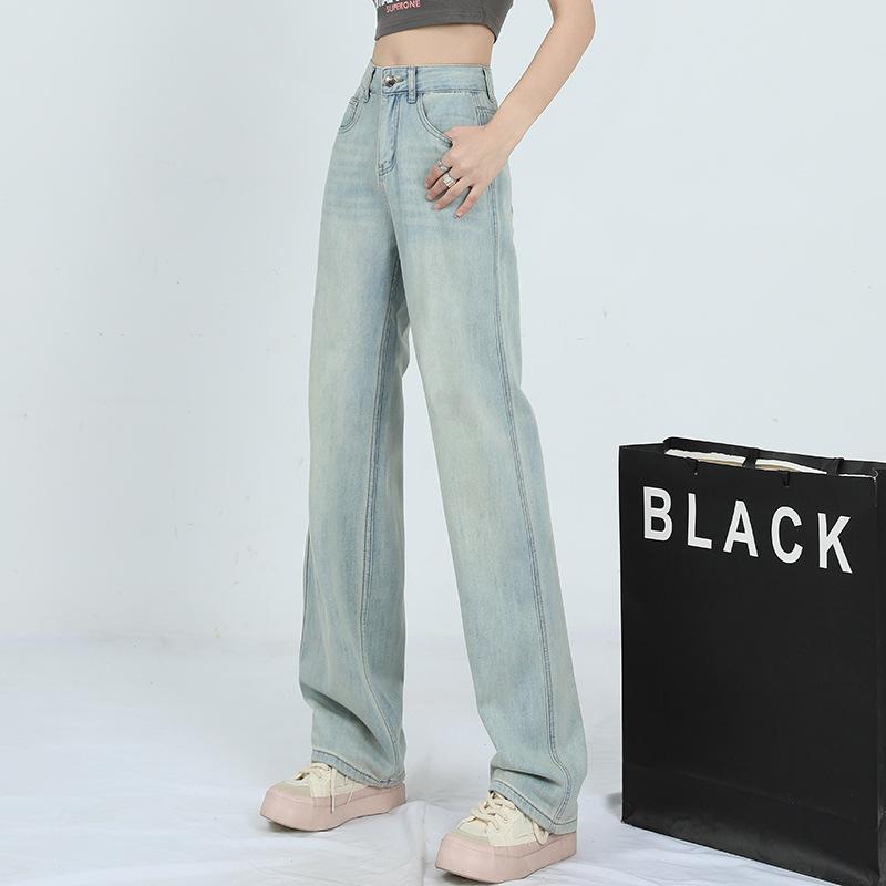 High Waist Straight-leg Pants for Women In Spring and Summer Soft and Narrow Version Wide-leg Pants for Women In Spring and Summer