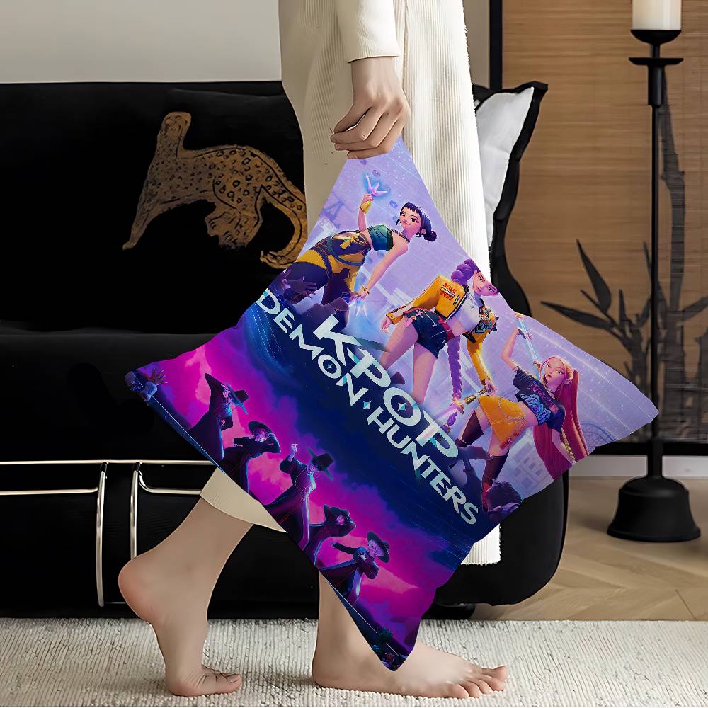 Anime K-Kpop Demon Hunters Pillow Cover Sofa Cushion Cover Home Room Decoration Children Gift