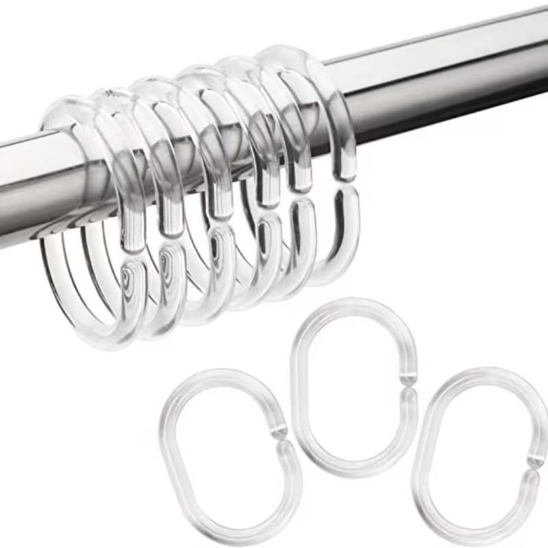 

24 шт. Пластиковый крючок для занавесок для душа, крючок для занавески для душа, кольцо для занавески для душа, штанга для душа для ванной комнаты, прозрачное кольцо для занавески для душа