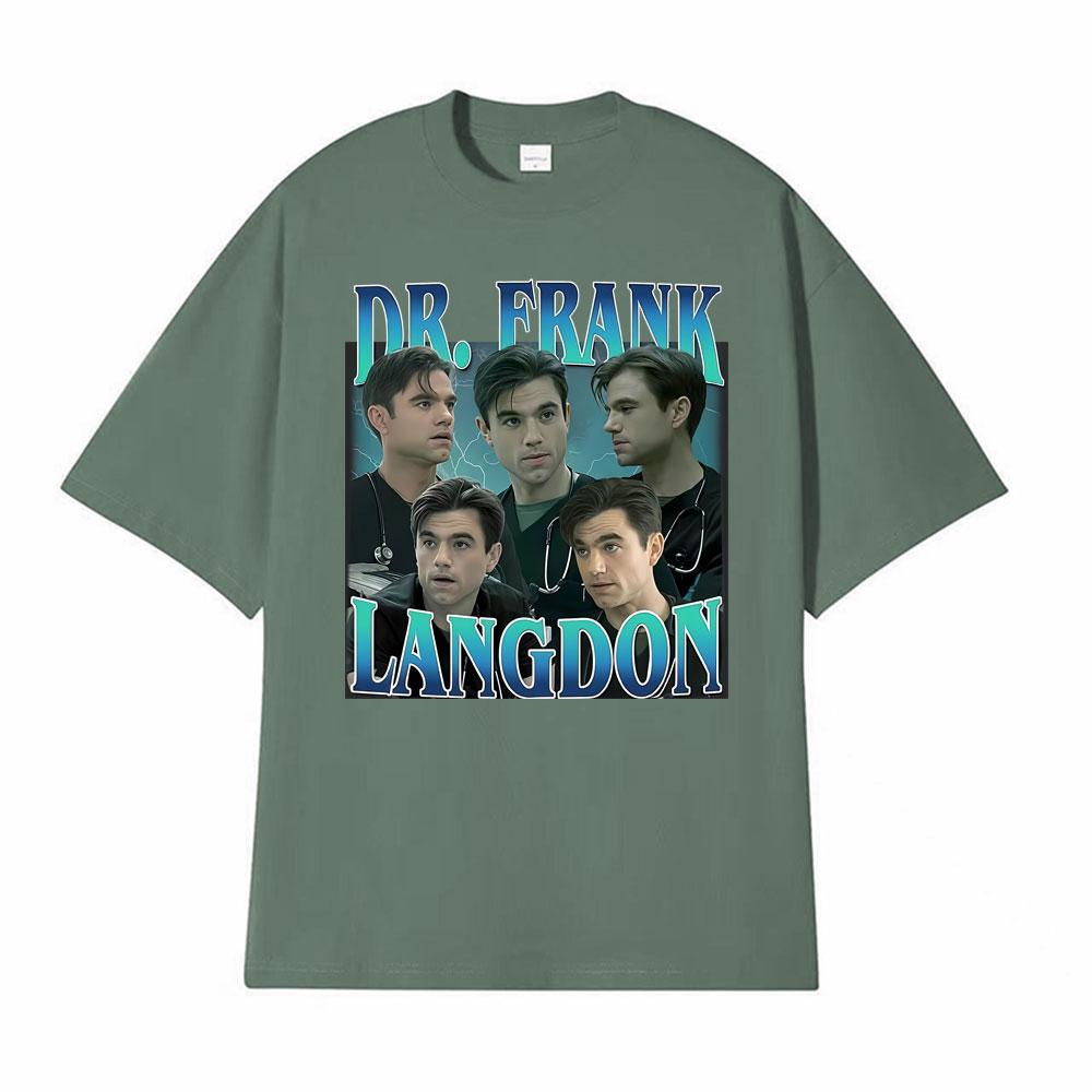Dr Frank Langdon Lustige Grafik T-Shirts Unisex Damen Vintage Klassisches Kurzarm-T-Shirt Sommer Übergroß Komfort O-Ausschnitt T-Shirts