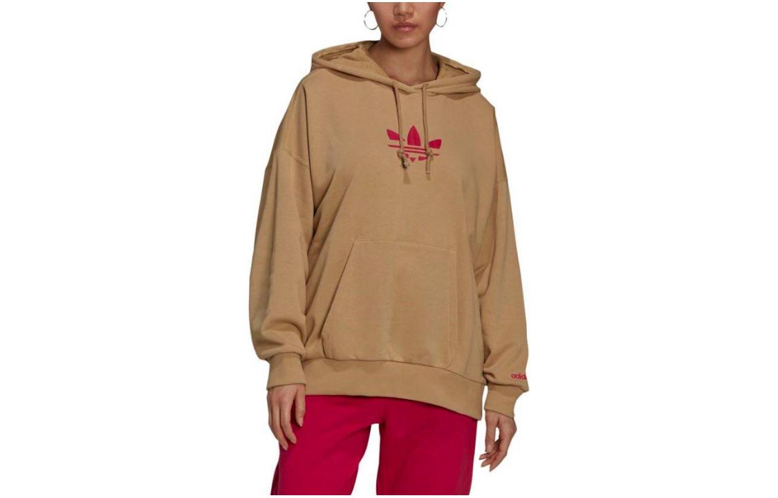 Adidas Originals Sweatshirts Women s Khaki Hooded Moderate Regular H09307 32