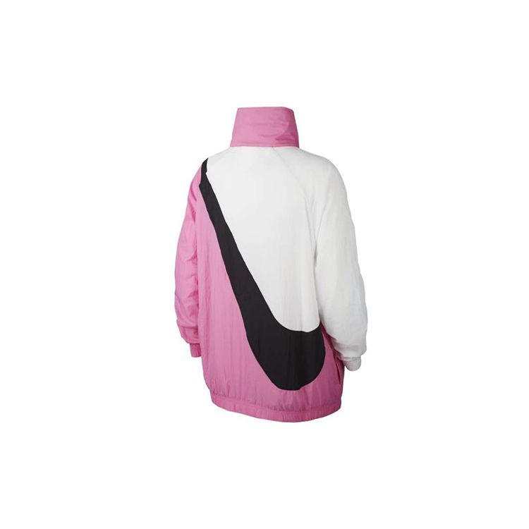 Nike Sportswear Woven Swoosh Jacket With Large Logo Women Jackets Pink White BV3685-610