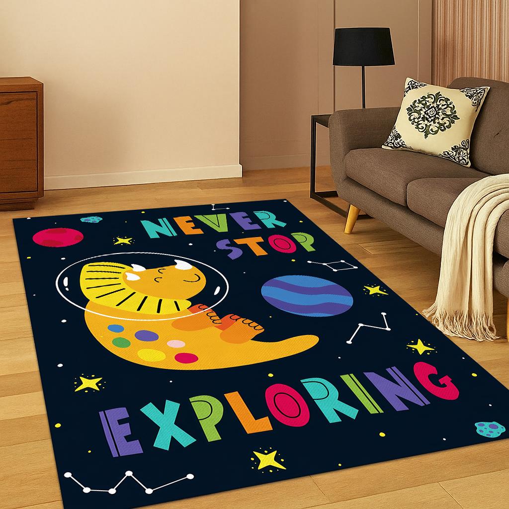 Dinosaur Cute Dino Cartoon Carpet Rug for Bedroom Living Room Sofa Home Doormat Kitchen Decor,Kid Game Area Rug Non-slip Mat