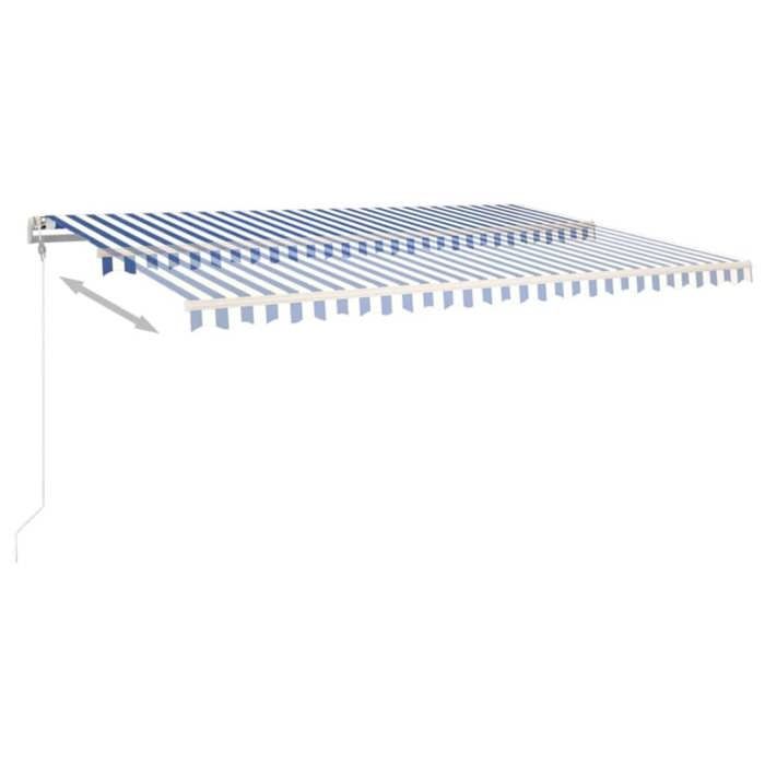 Exclusive House - Automatic Retractable Awning 500x350 Cm Blue and White