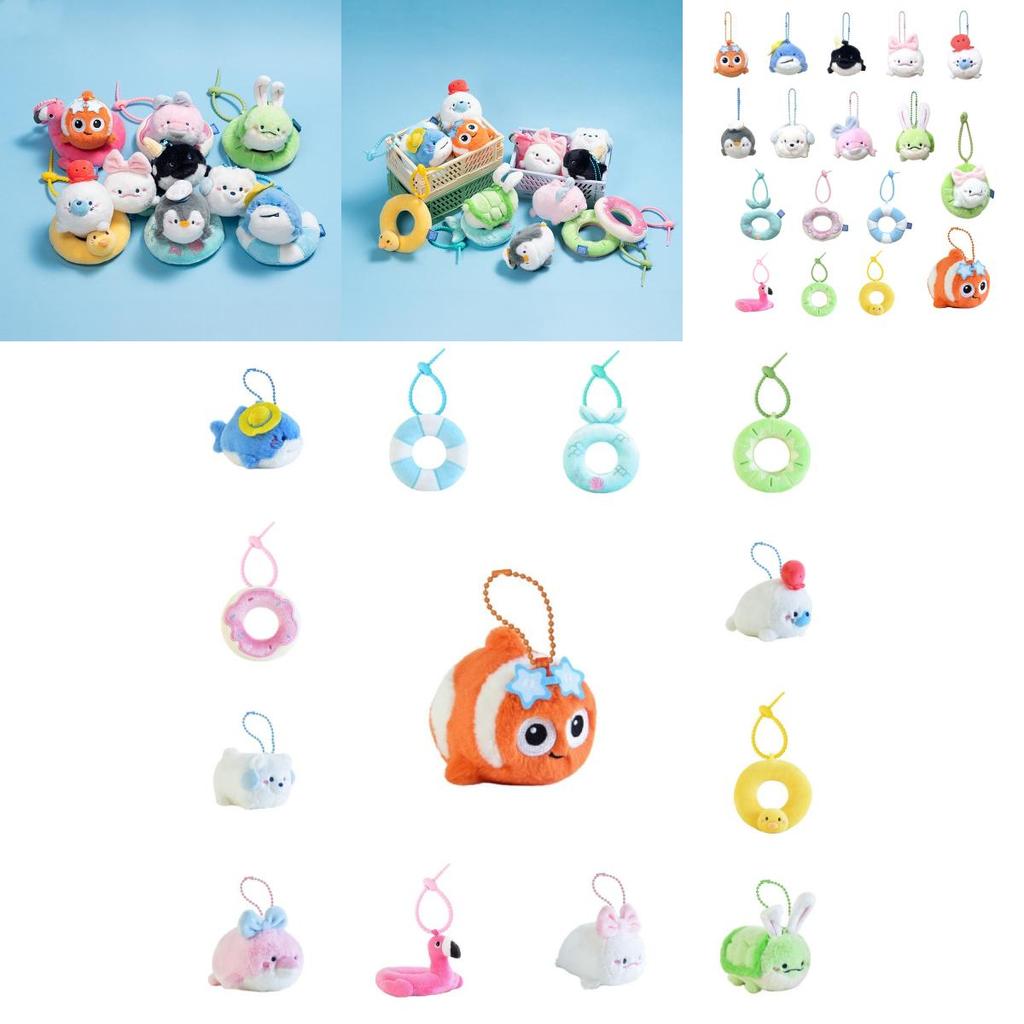 Adorable Ocean Animal Plush Keychain Collection Featuring Cute Turtles Clownfish Dolphins And Seals