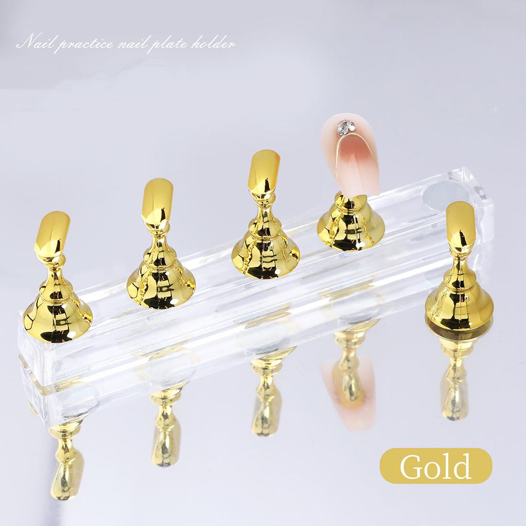 Nowy Magnetyczny Uchwyt na Paznokcie Stojak Ekspozycyjny do Ćwiczeń Żywica Laser Aurora Lodowy Przezroczysty Podstawa w Kształcie Serca Półka Ekspozycyjna Narzędzie do Nail Artu