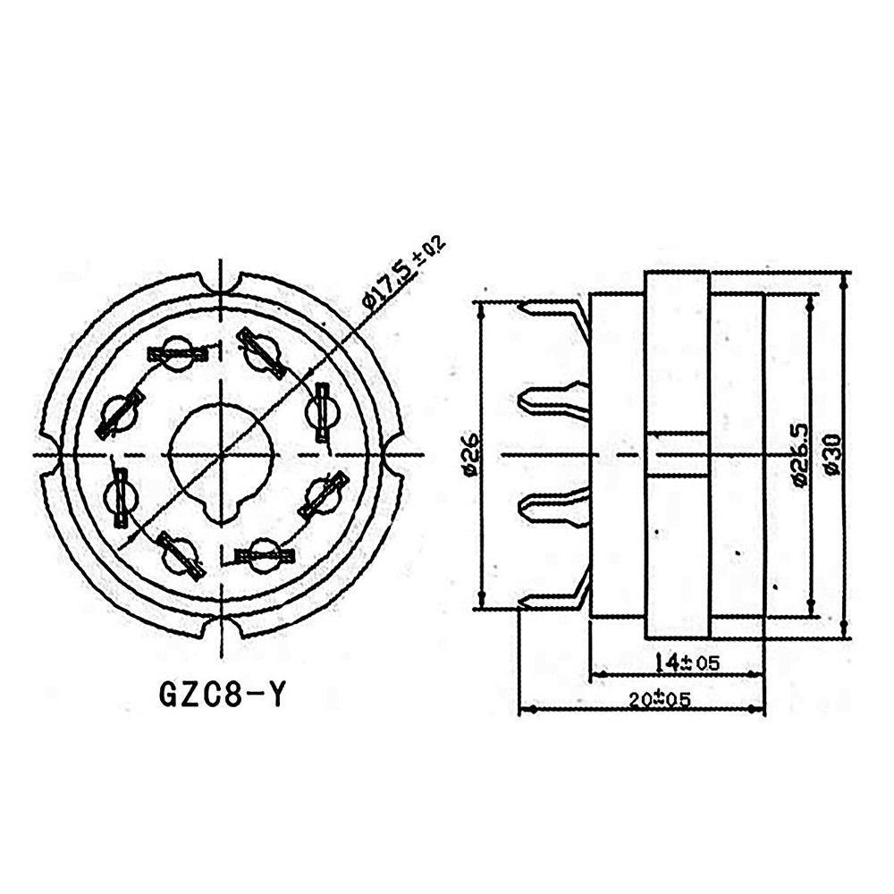 1Pcs 8Pin K8A Valve Base PCB Mount for EL34 KT88 6V6 6SL7 5AR4 6L6 6V6 6CA7 Vintage Audio Amplifier