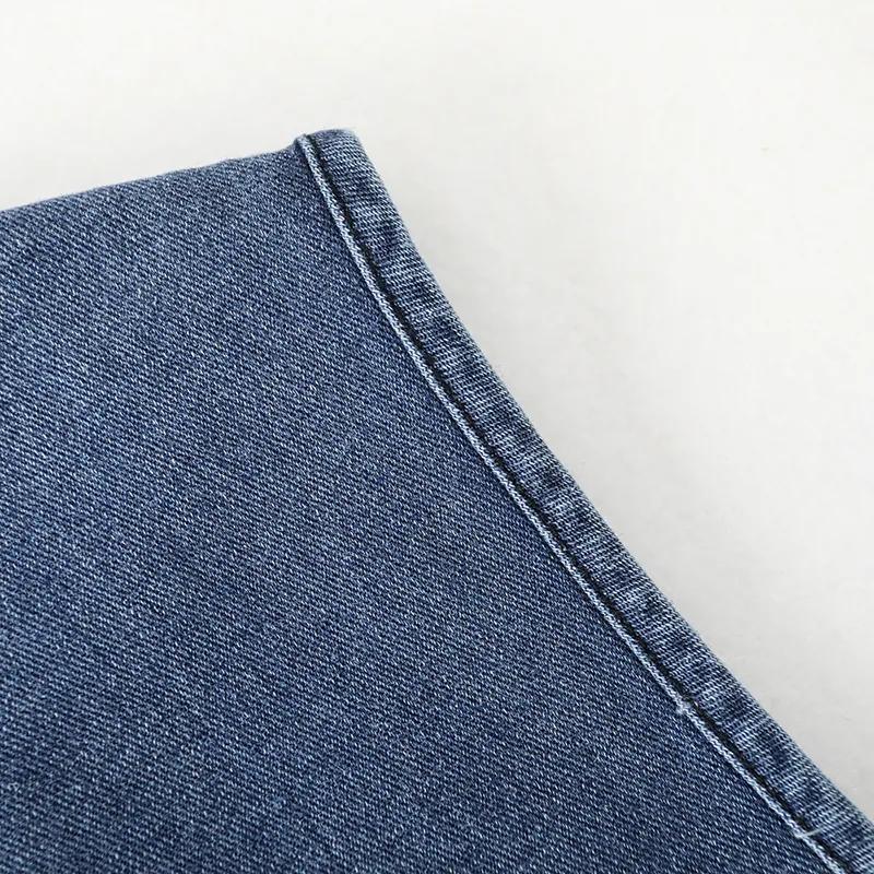 Dámská jarní/podzimní džínová vesta Oversized design Zeštíhlující bunda s kapsami