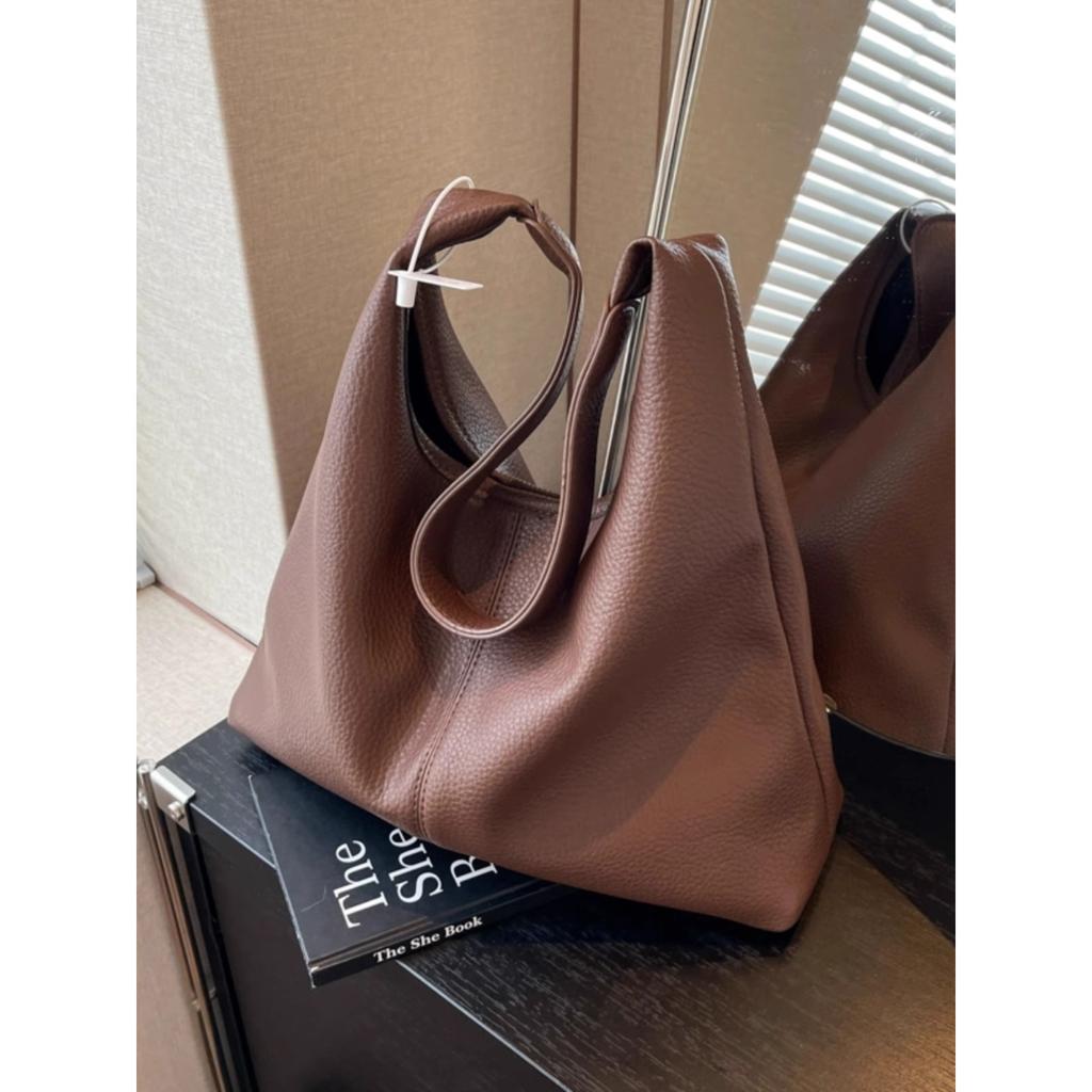 Light Luxury Textured Bag Women's Lazy Style Soft Leather Commuting Shoulder Bag Autumn and Winter Retro Large-capacity Mother and Child Tote Bag