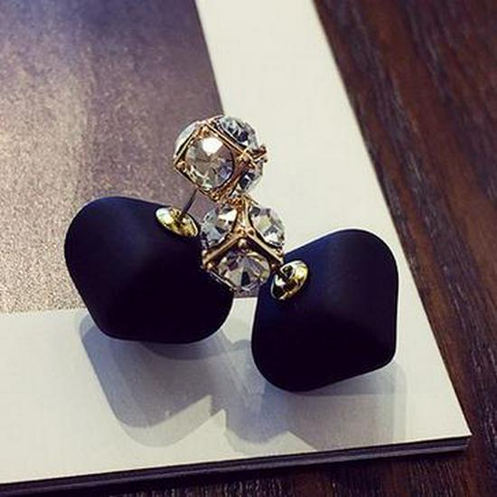 2022 Cartoon Candy Color Chocolate Pearl & Rhinestone Earrings, Korean Style B239