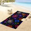 Colorful Neon Floral Pattern Design Beach Towel Quick-drying for Travel Outdoor Sports Jogging Beach and Swimming