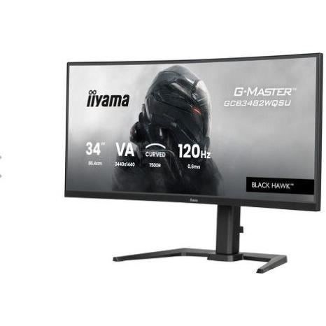 Curved Monitor - IIYAMA - GCB3482WQSU-B1 - LCD FHD 34" - 3440 X 1440 Px - 120 Hz - 21:9 - Black