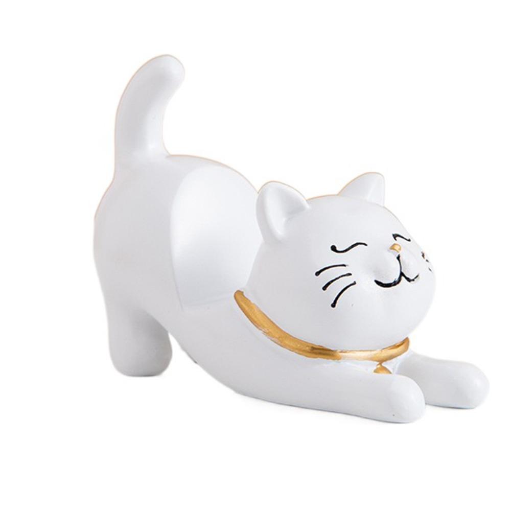 

Support Cat Phone Holder PVC Doll Cell Phone Bracket Animal Mobile Phone Stand Desktop Ornaments белый