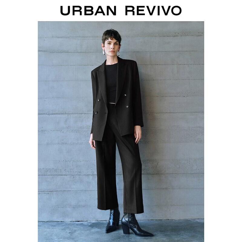 UR Women's Double-breasted Notched Lapel Blazer