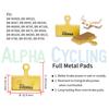 Bicycle Disc Brake Pads for Shimano M9000, M8000, Deore XT M785, SLX M666, M675, M615, fit G04S G02A J04C J02A, 4 Pairs Gold