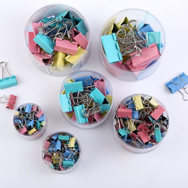 New Office Color Long Tail Clip Size Black Data Clip Metal Bill Clip Test Paper Swallow Tail Clip Stationery  Desk Organizers