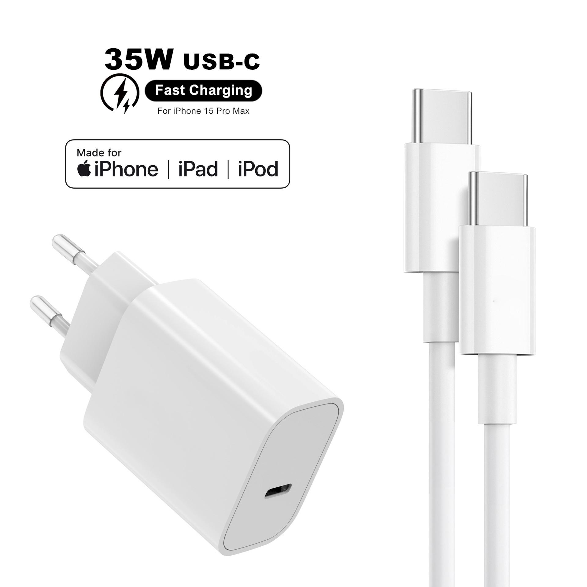 

35 Вт PD USB-C для быстрой зарядки для Apple iPhone 15 Pro Max Type C, аксессуары для зарядного кабеля USB C для передачи данных