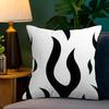 Black And White Flame Pillowcase Toon Gift Cushion Cover Bedroom Home Sofa Chair Seat Decor Pillow Case