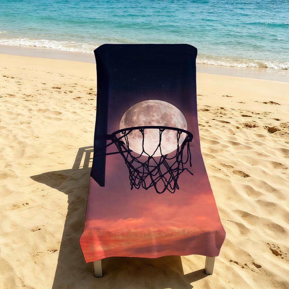 Towel For Outdoor Camping Beach Towel Moon Cool Basketball Super Absorbent Quick-Drying Summer Towel