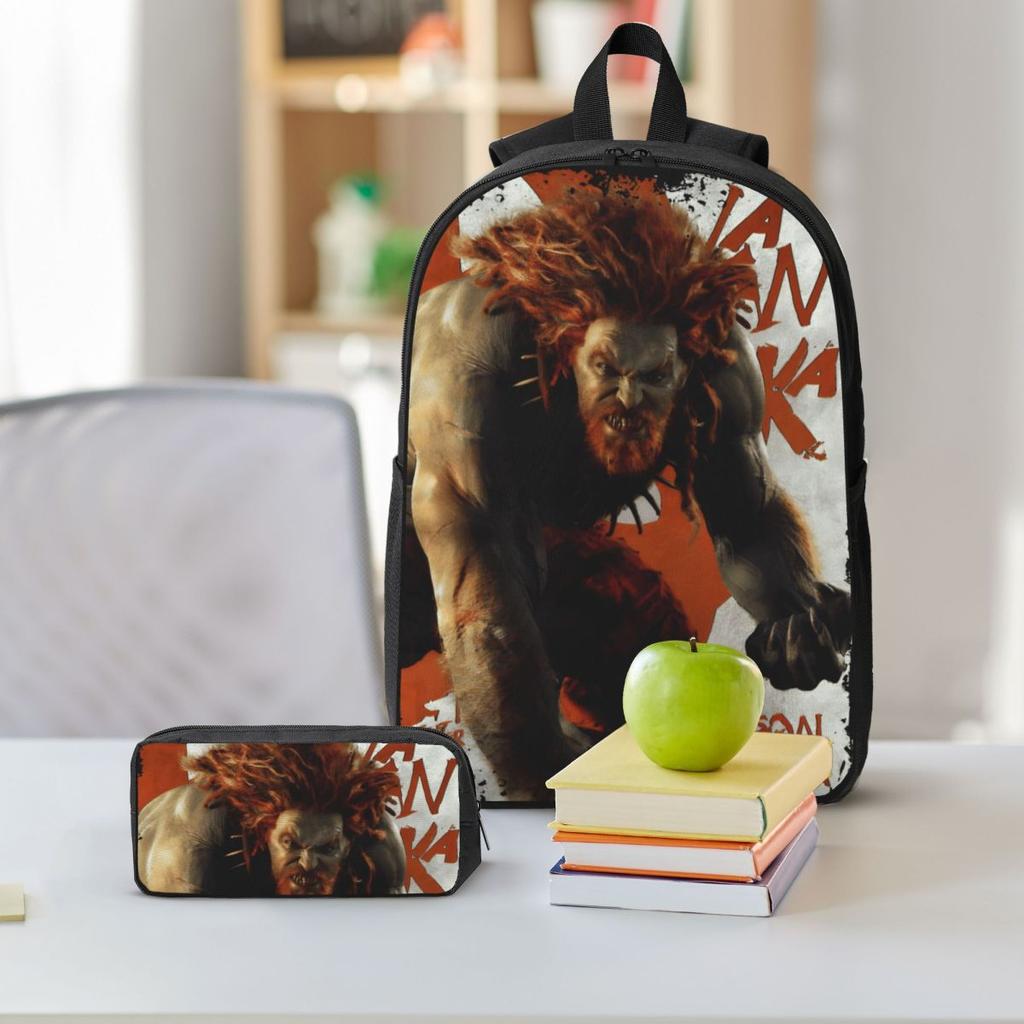 3Pcs Streets Fighters Movie 2026 Backpack Set for Kids Pencil Boxes Bookbag Sets with Lunch Box For School Students Daypack