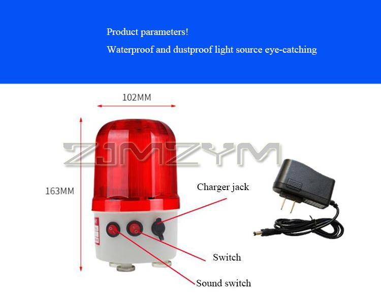 220V LED Alarm Light Road Safety Traffic Warning Light Highway Barricade Flashing Rotating Explosion Lights With Sound