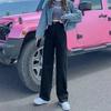 Straight Tube Loose Jeans Women's New High Waist Black Thin Versatile Wide Leg Vi Mopping Pants Tide