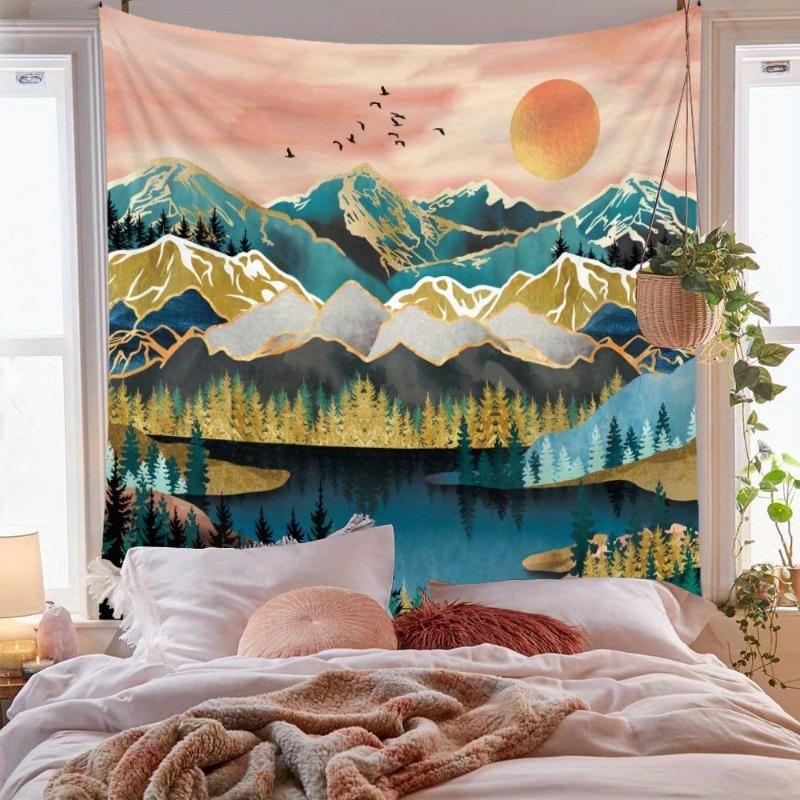 1pc Nordic Style Landscape Tapestry, Polyester Fabric, Machine Washable, Suitable for Bedroom and Living Room Decoration
