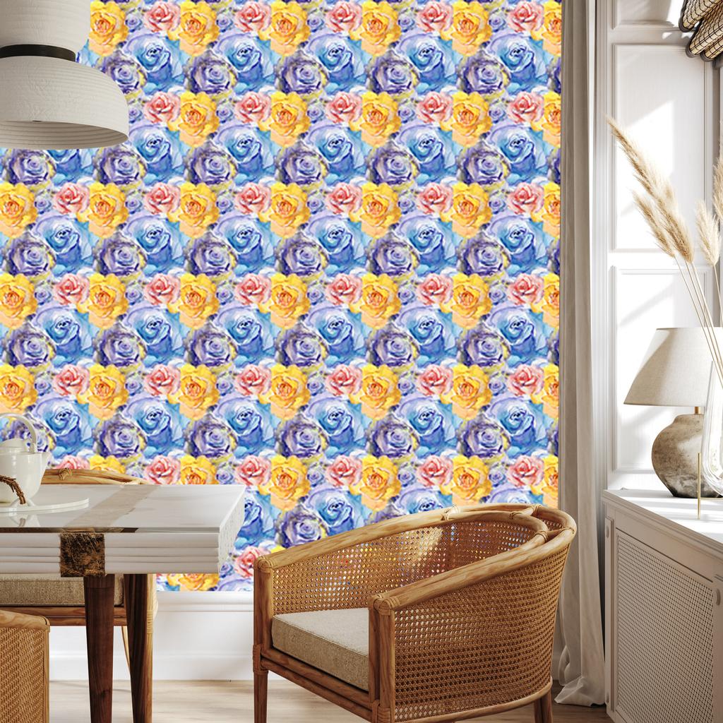 Colorful Rose Flowers Wallpaper for Living Room and Bedroom 50x1000