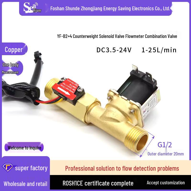 

4-Point Miniature Hall Water Flow Sensor Inlet Valve B2+ Copper Combo