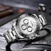 Men's Watch Multi-functional Glow-in-the-dark Waterproof Quartz Watch Business Steel Strap Watch for Men