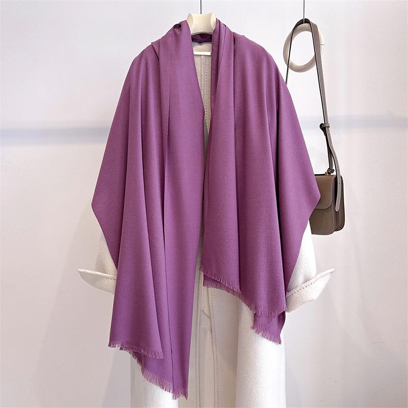 Luxury Winter Cashmere Scarf Women Solid Handkerchief Warm Pashmina Female Shawl Tassel Wrap Soft Pareo Bufanda Scarves Stole