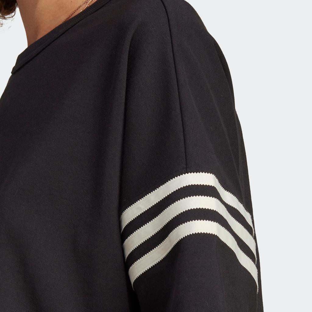 Adidas Originální Adicolor Neuclassics Tričko s potiskem trojlístku a tří pruhů Dámské topy Černá IB7310