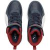 Puma Rebound Rugged V Comfortable Versatile Mid-Top Kids Skate Shoes Kids Sneakers Black White 388244-03