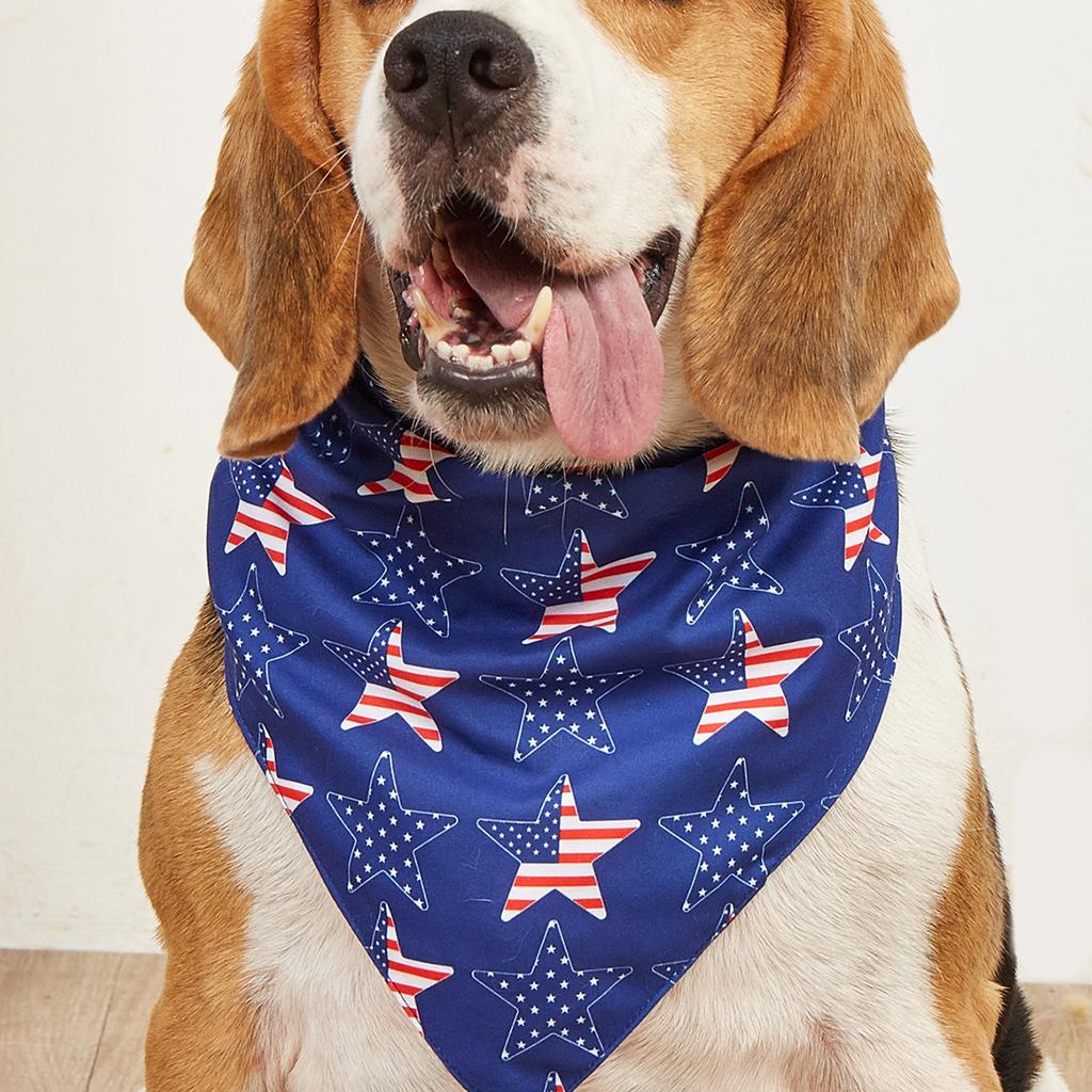 Reversible Double-Sided American Flag Pet Scarf Bib for Dogs