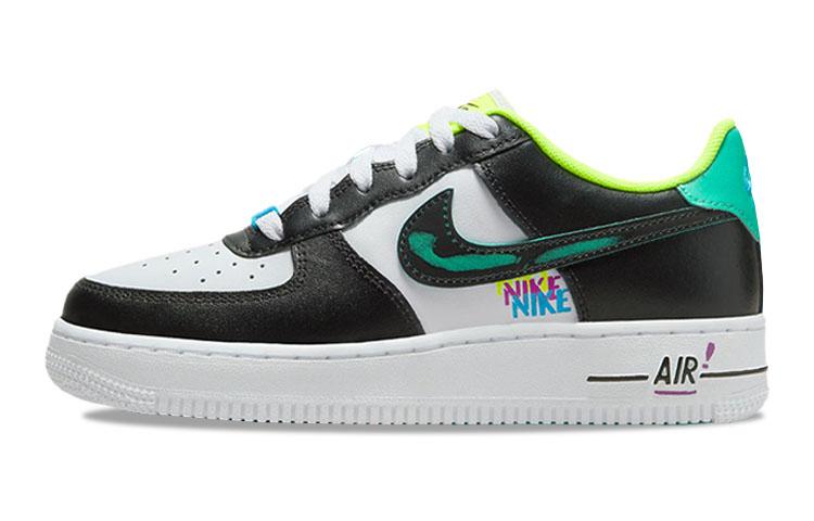 

Nike Air Force 1 Graffiti Leather Abrasion Resistant Low top Kids Skateboarding Shoes Black Green Teenagers DX3349-100 36.5