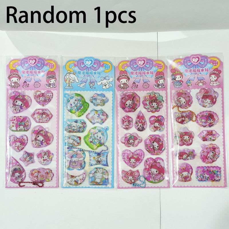3D Stickers Kawaii Sanrio School Student Stationery Black Rice My Melody Stitch Stickers Notebook Diary Manual Decoration