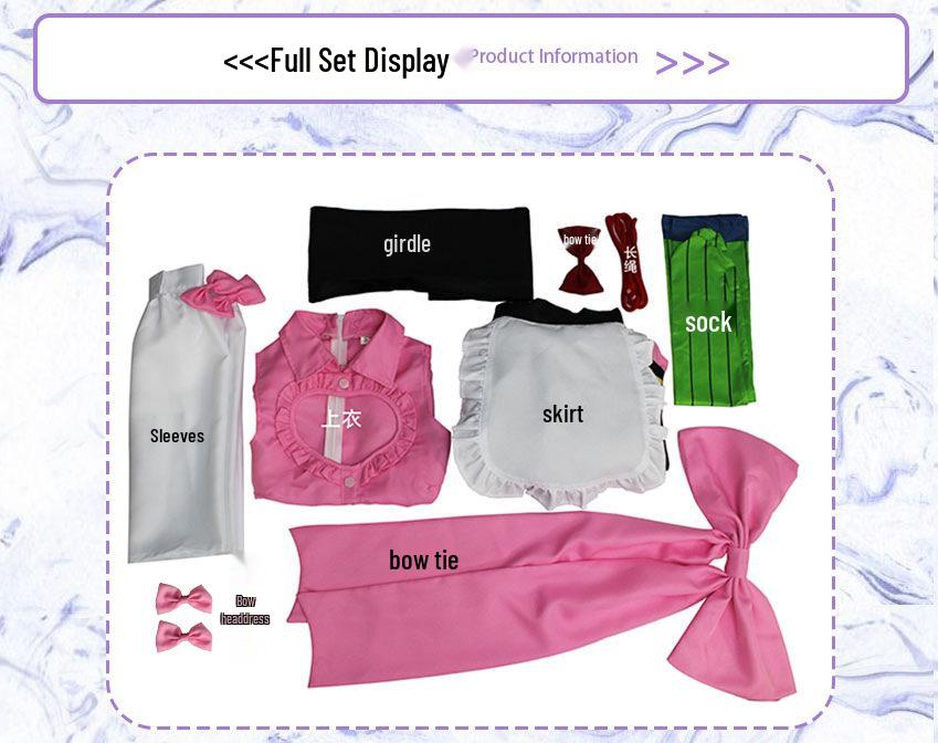 Demon Slayer Kanroji Mitsuri Maid Kimono Cosplay Costume Set