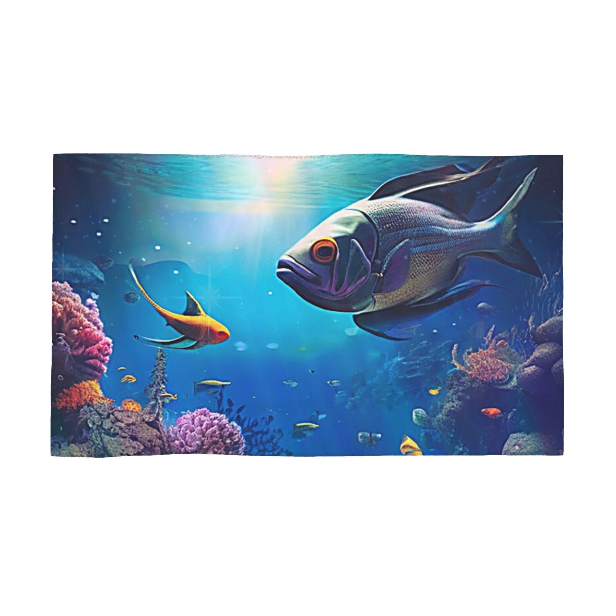

Great Fish Land Tropical Fish Soft Face Towel Quick Dry Pool Bath Cotton Towels Absorbent Quick W30*H60(CM)