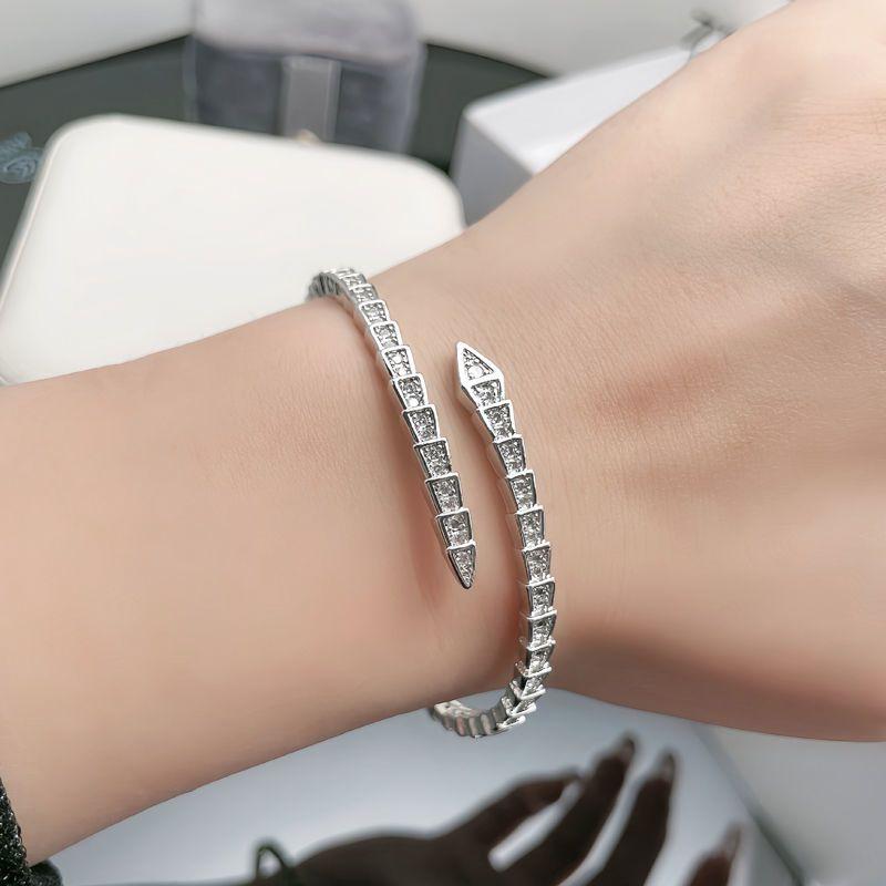Zircon Snake-shaped Open  Fashionable,  Exquisite Index  Bracelet Set for Women, Versatile,