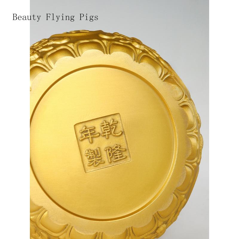 1PCS Metal Treasure Pot Decoration Chinese Style Living Room Office Deposit Can Desktop Decoration Crafts
