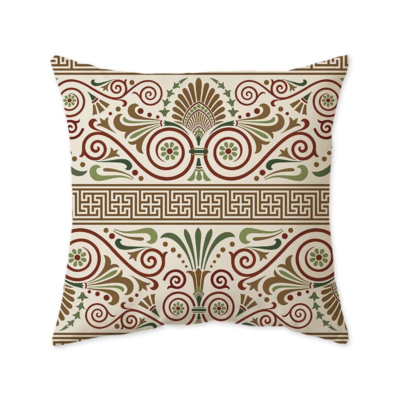 Nordic Geometric Ultra-Soft Cushion Cover, Retro Indian Light Luxury Sofa & Bedroom Lumbar Pillow