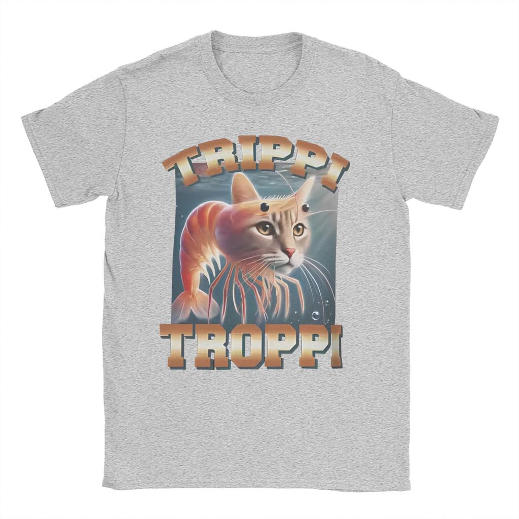 Men's TRIPPI TROPPI T Shirts Italian Brainrot Meme Cotton Clothes Casual Short Sleeve O Neck Tee Shirt