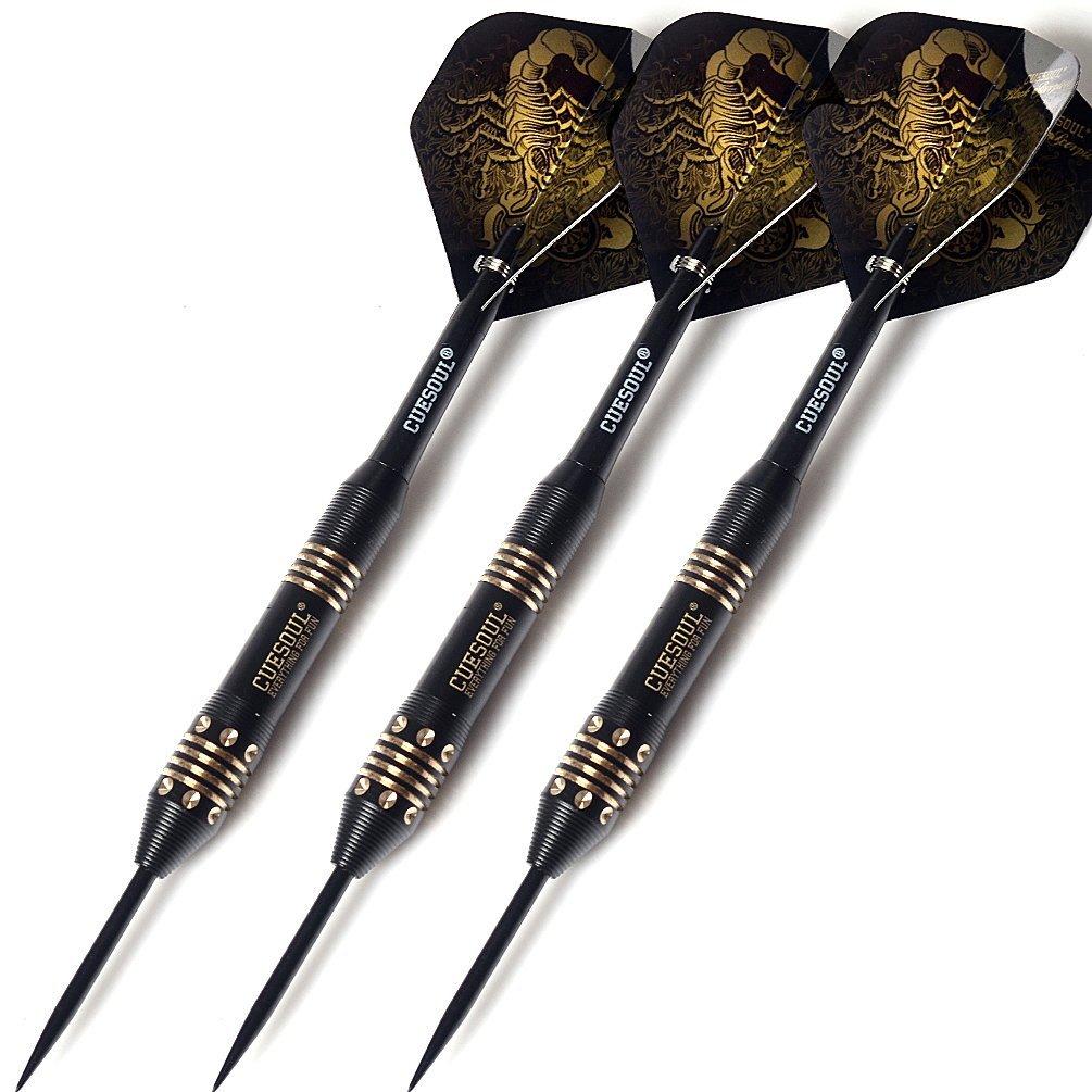 CUESOUL Black Scorpion Deluxe Steel Tip Darts Set, 20g F2002-L