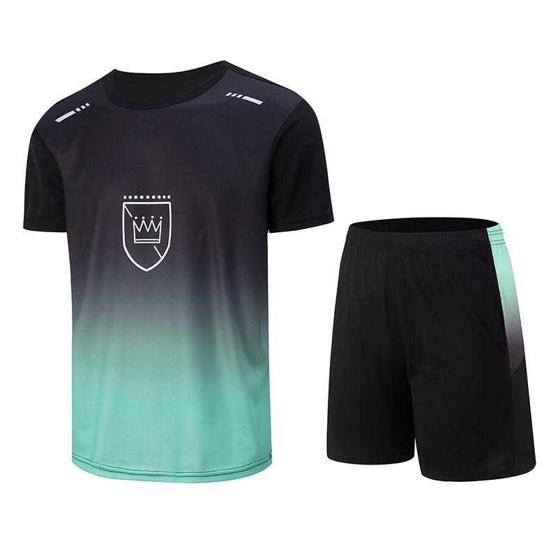 2 Pcs Men's Summer Quick Drying Sports Casual Fashion Print Set Loose Casual Short Sleeved T-shirt Running Fitness Pocket Shorts